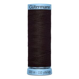 Gutermann Silk Thread #697 VERY DARK BROWN, 100m Spool (S303)