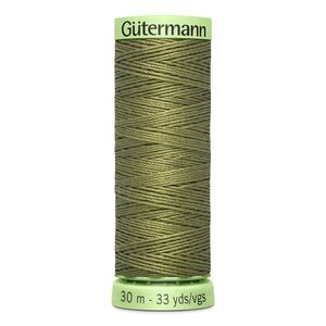 Gutermann Top Stitch Thread #432 DARK KHAKI GREEN 30m Spool High Lustre, Bold Sewing