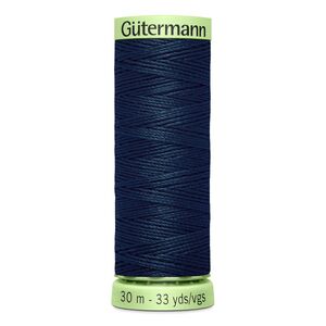 Gutermann Top Stitch Thread #487 DARK DENIM BLUE 30m Spool High Lustre, Bold Sewing