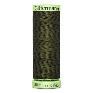 Gutermann Top Stitch Thread #531 ULTRA DARK KHAKI GREEN 30m Spool High Lustre, Bold Sewing