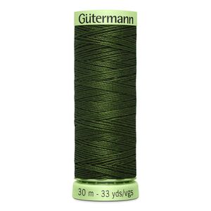 Gutermann Top Stitch Thread #597 ULTRA DARK KHAKI GREEN 30m Spool High Lustre, Bold Sewing