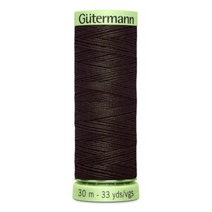 Gutermann Top Stitch Thread #697 VERY DARK BROWN 30m Spool High Lustre, Bold Sewing