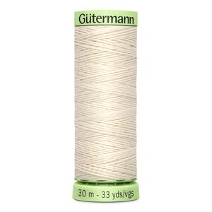 Gutermann Top Stitch Thread #802 ECRU 30m Spool High Lustre, Bold Sewing