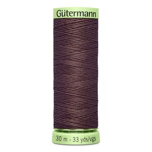 Gutermann Top Stitch Thread #883 DARK COCOA 30m Spool High Lustre, Bold Sewing