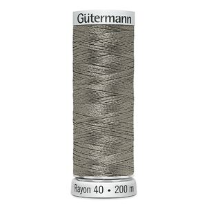 Gutermann Rayon 40 #1321 GREY KHAKI, 200m Machine Embroidery Thread
