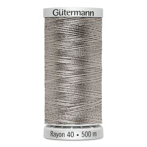 Gutermann Rayon 40 #1085 SILVER, 500m Machine Embroidery Thread