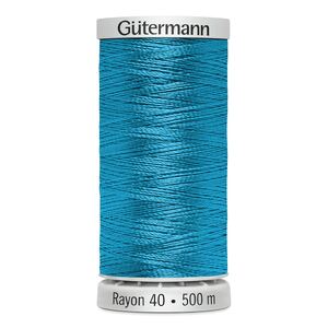 Gutermann Rayon 40 #1095 TURQUOISE, 500m Machine Embroidery Thread