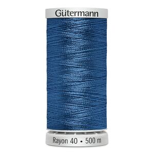 Gutermann Rayon 40 #1134 PEACOCK BLUE, 500m Machine Embroidery Thread