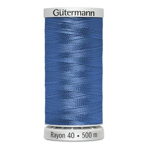 Gutermann Rayon 40 #1196 BLUE, 500m Machine Embroidery Thread