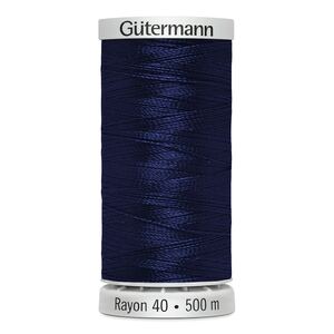 Gutermann Rayon 40 #1197 MEDIUM NAVY, 500m Machine Embroidery Thread