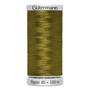 Gutermann Rayon 40 #1227 GOLD GREEN 500m Machine Embroidery Thread