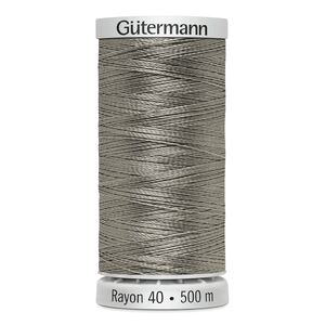 Gutermann Rayon 40 #1321 GREY KHAKI, 500m Machine Embroidery Thread