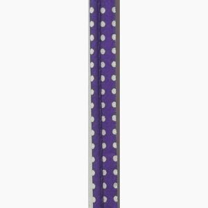 PURPLE w WHITE Dots Cotton Piping 10mm Wide with 2.5mm Cord