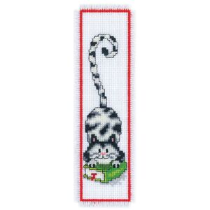 Vervaco CAT &amp; BOOK Bookmark Counted Cross Stitch Kit PN-0011267