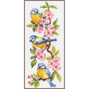 Vervaco BIRDS ON BLOSSOMS Counted Cross Stitch Kit PN-0011832