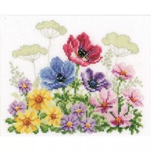 Vervaco FLOWER FIELD WITH POPPIES Counted Cross Stitch Kit PN-0143721