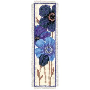 Vervaco BLUE ANEMONES Bookmark Counted Cross Stitch Kit PN-0144264