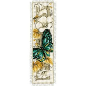 Vervaco BUTTERFLY ON FLOWERS V Bookmark Counted Cross Stitch Kit PN-0145351