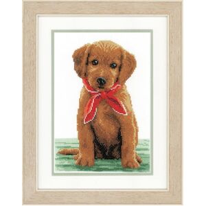 Vervaco LITTLE LAB WITH SCARF Counted Cross Stitch Kit PN-0146581