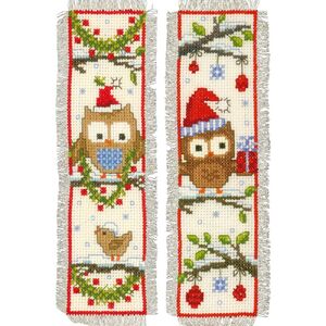 Vervaco OWLS IN SANTA HATS Bookmarks Counted Cross Stitch Kit PN-0149284