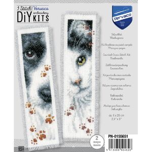 Vervaco DOG &amp; CAT Bookmark Counted Cross Stitch Kit PN-0155651