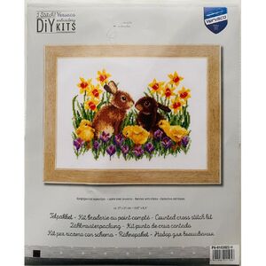 Vervaco BUNNIES WITH CHICKS Counted Cross Stitch Kit PN-0163023