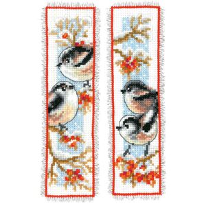 Vervaco LONG TAILED TITS Bookmarks Counted Cross Stitch Kit PN-0163595