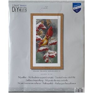 Vervaco SCARLET &amp; SNOW CARDINALS Counted Cross Stitch Kit PN-0165887