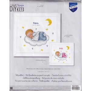 Vervaco SLEEPING BABY ON CLOUD BIRTH RECORD Counted Cross Stitch Kit PN-0179219