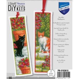 Vervaco CATS Pair Bookmarks Counted Cross Stitch Kit PN-0183610