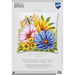 Vervaco COLOURFUL SPRING FLOWERS Cross Stitch Cushion Kit 40cm x 40cm PN-0184985