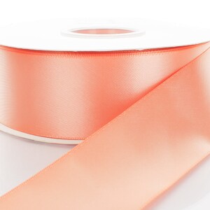 PEACH Polyester Double Sided Satin Ribbon 50mm (2&quot;), Sold by the Metre