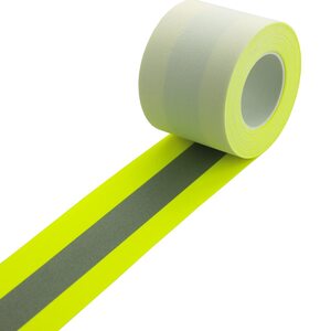 Yellow-Silver-Yellow 50mm Reflective Tape (FR119), Per Metre