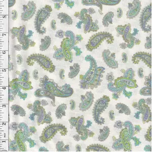 Braircliff Spaced Paisley ECRU Cotton Fabric 110cm wide