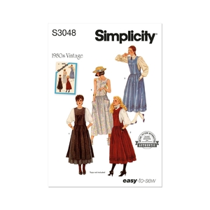 Simplicity Sewing Pattern S3048-H5 Misses’ Jumpers in Two Lengths Sizes 6-14