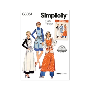 Simplicity Sewing Pattern S3051 Misses’ Apron in Two Lengths Sizes S-L