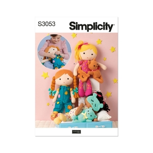 Simplicity Sewing Pattern S3053 Stuffed Dolls with Clothes by Elaine Heigl Designs