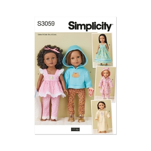 Simplicity Sewing Pattern S3059 18″ Doll Clothes by Elaine Heigl Designs OS