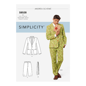Simplicity Sewing Pattern 8528 Men&#39;s Costume Suit Sizes 34-42
