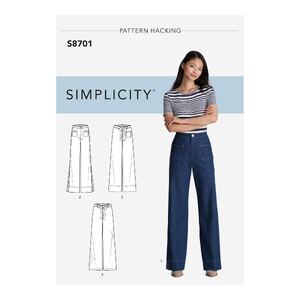 Simplicity Sewing Pattern 8701 Women&#39;s Trousers with Options for Design Hacking