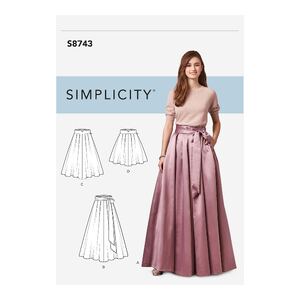 Simplicity Sewing Pattern 8743 Women&#39;s Pleated Skirts R5 Sizes 16-22