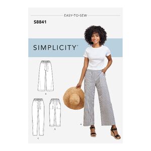 Simplicity Sewing Pattern S8841 Misses&#39; Wide or Slim Leg Pull-on Pants