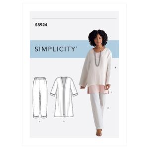 Simplicity Sewing Pattern S8924 Misses&#39; Jacket, Top, Tunic &amp; Pull-on Pants U5 Sizes 16-24