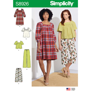 Simplicity Sewing Pattern S8926 Misses&#39; Dress, Tops &amp; Pants