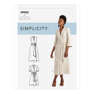 Simplicity Sewing Pattern S9042 Misses&#39; Wrap Dresses With Waist Tie