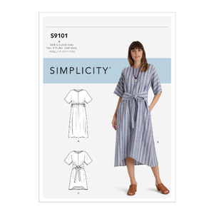 Simplicity Sewing Pattern S9101 Misses&#39; Pullover Dresses In Two Lengths