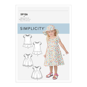 Simplicity Sewing Pattern S9126 Toddlers&#39; Dresses BB Sizes 2-3-4