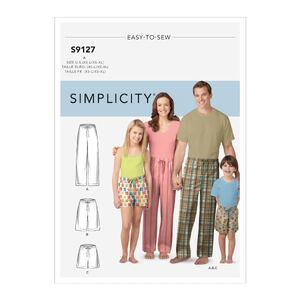 Simplicity Sewing Pattern S9127 Unisex Sleepwear Simplicity Sewing Pattern 9127