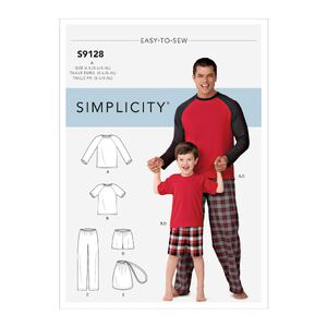 Simplicity Sewing Pattern S9128 Men&#39;s &amp; Boys Sleepwear