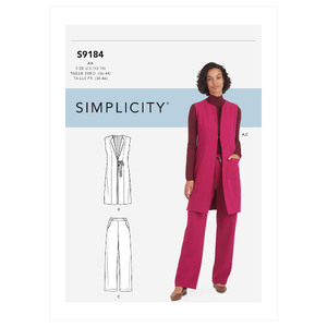 S9184 MISSES/PLUS VEST &amp; PANTS Simplicity Sewing Pattern 9184